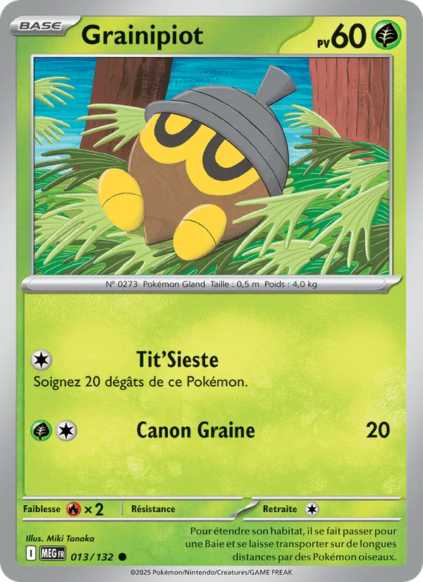 Carte Pokémon Grainipiot de l'extension Méga-Évolution