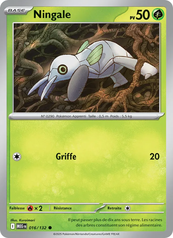 Carte Pokémon Ningale de l'extension Méga-Évolution