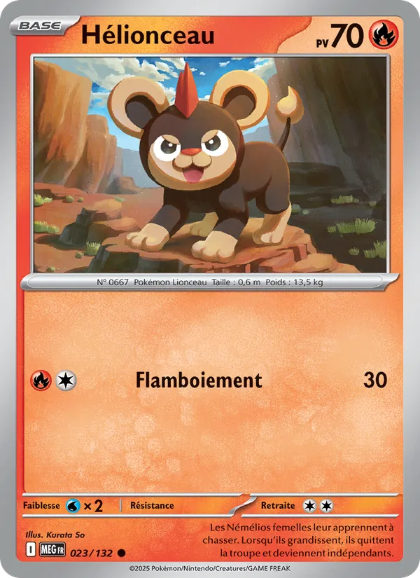 Carte Pokémon Hélionceau de l'extension Méga-Évolution