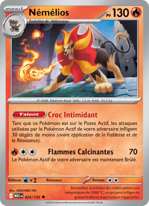 Carte Pokémon Némélios de l'extension Méga-Évolution