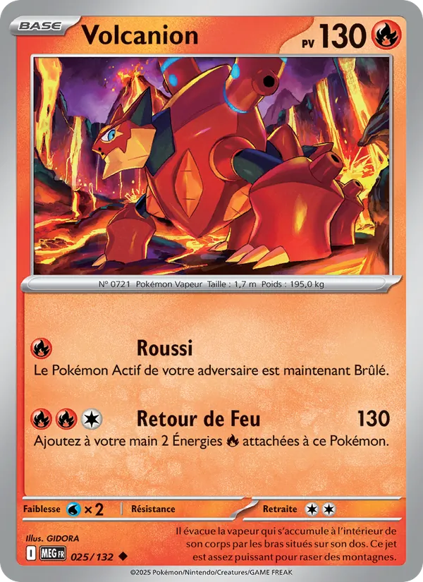 Carte Pokémon Volcanion de l'extension Méga-Évolution