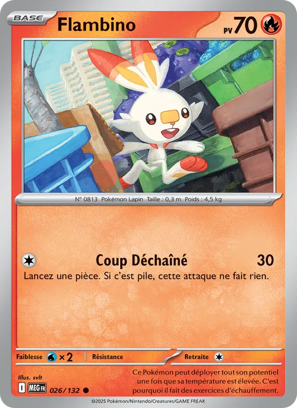Carte Pokémon Flambino de l'extension Méga-Évolution
