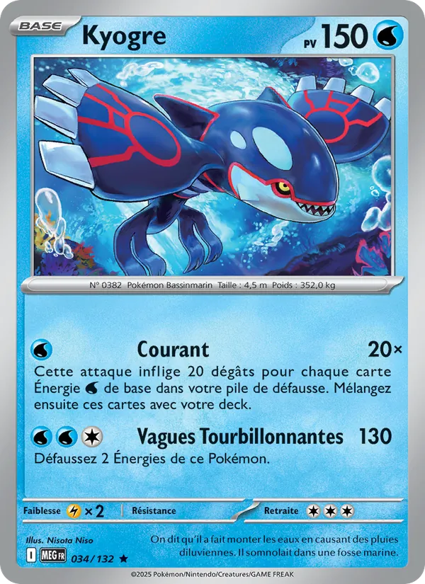 Carte Pokémon Kyogre de l'extension Méga-Évolution