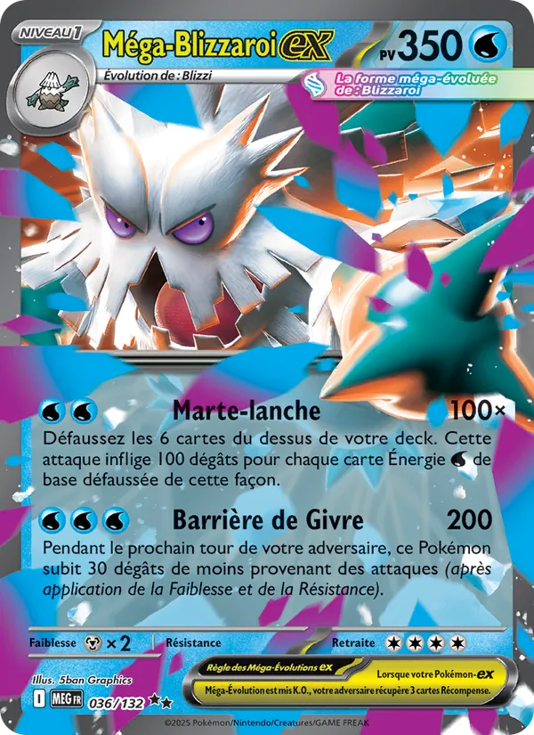 Carte Pokémon Méga-Blizzaroi-ex de l'extension Méga-Évolution