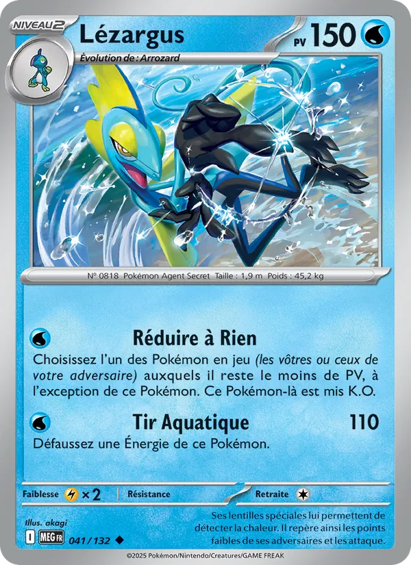 Carte Pokémon Lézargus de l'extension Méga-Évolution