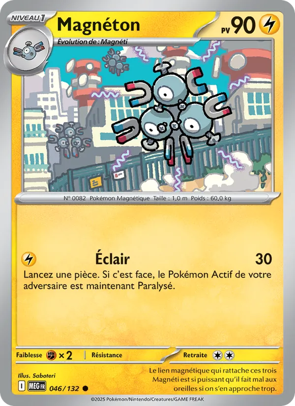 Carte Pokémon Magnéton de l'extension Méga-Évolution