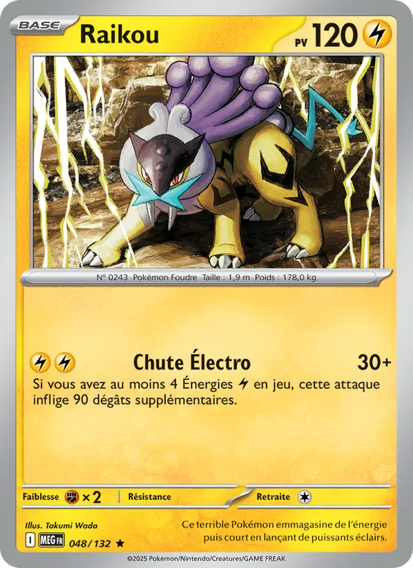 Carte Pokémon Raikou de l'extension Méga-Évolution