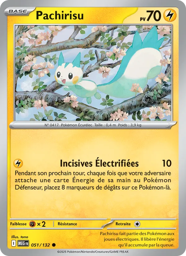 Carte Pokémon Pachirisu de l'extension Méga-Évolution