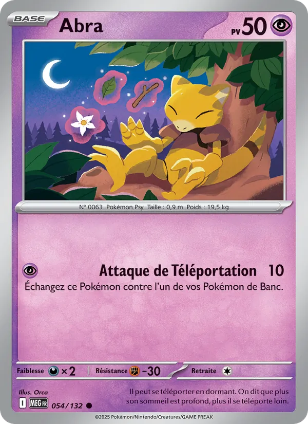 Carte Pokémon Abra de l'extension Méga-Évolution