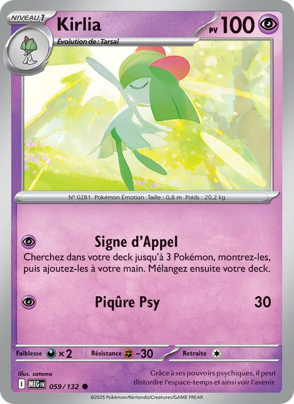 Carte Pokémon Kirlia de l'extension Méga-Évolution