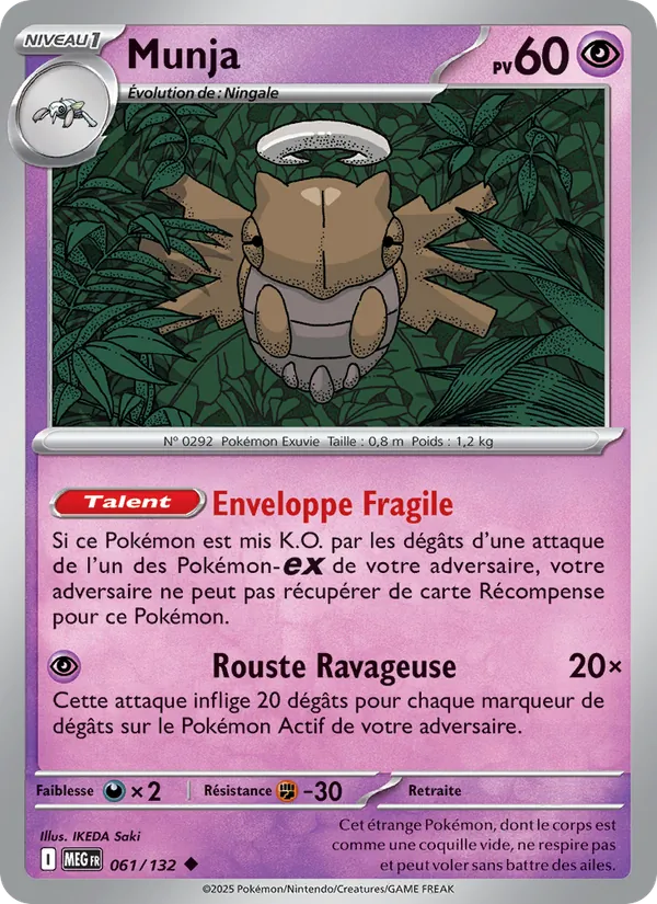 Carte Pokémon Munja de l'extension Méga-Évolution