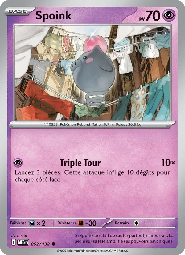 Carte Pokémon Spoink de l'extension Méga-Évolution
