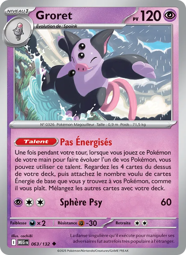 Carte Pokémon Groret de l'extension Méga-Évolution