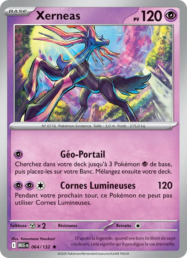 Carte Pokémon Xerneas de l'extension Méga-Évolution