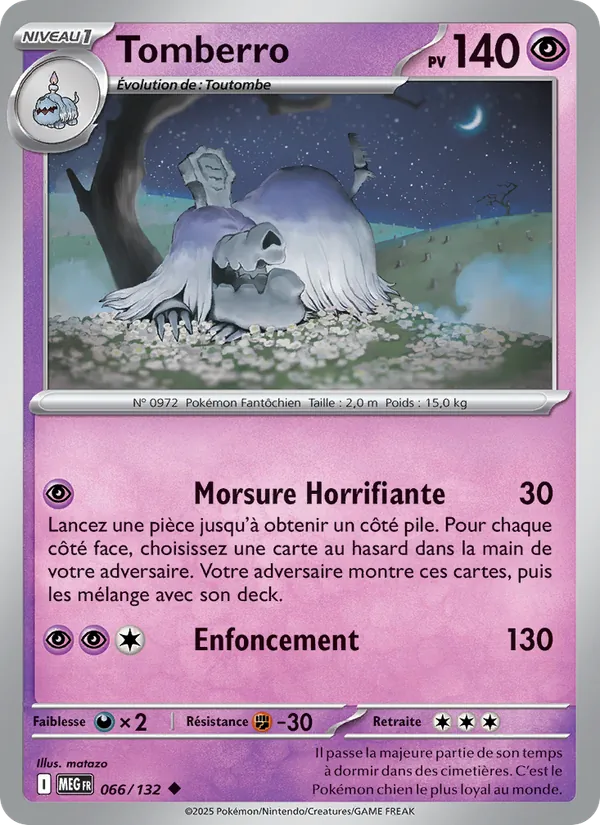 Carte Pokémon Tomberro de l'extension Méga-Évolution