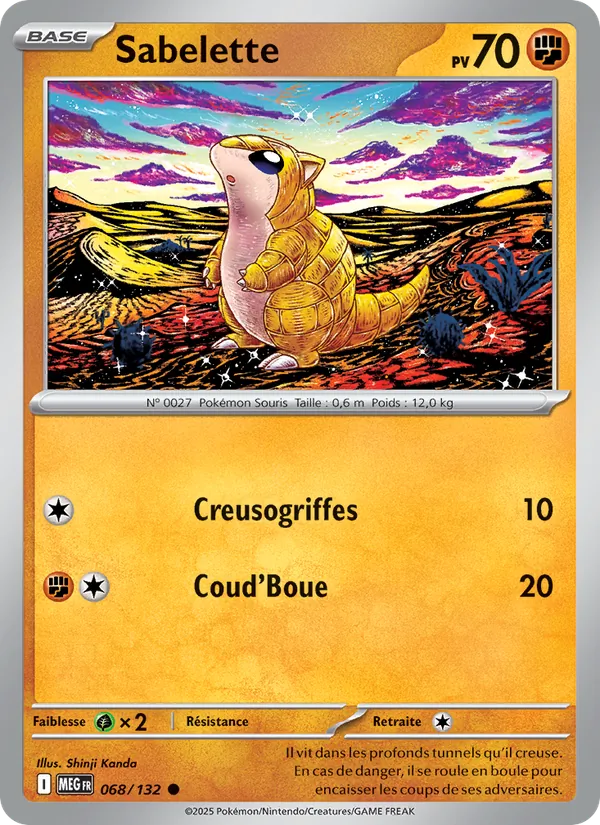 Carte Pokémon Sabelette de l'extension Méga-Évolution