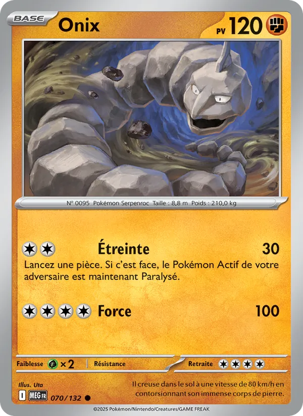 Carte Pokémon Onix de l'extension Méga-Évolution
