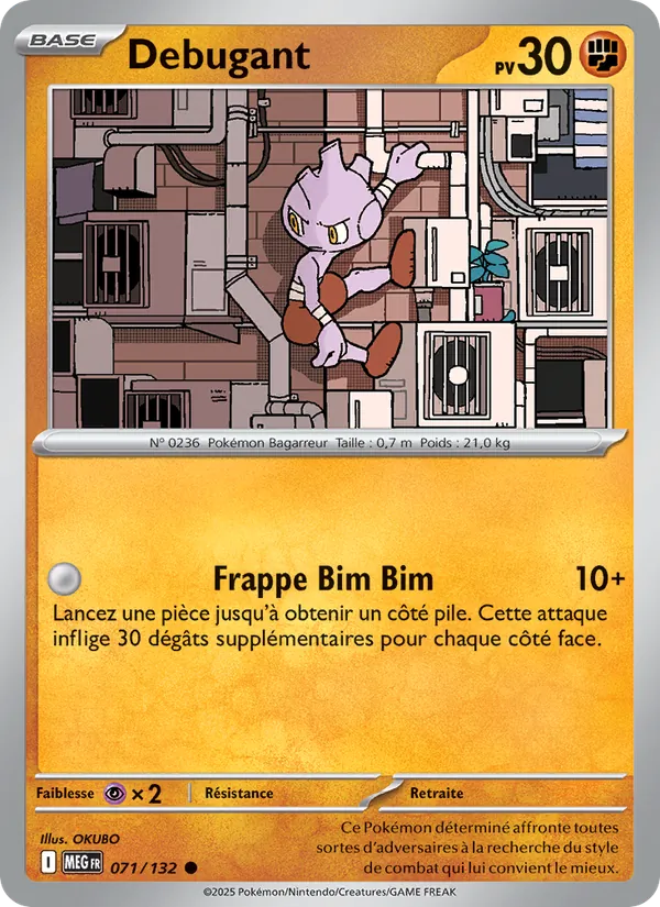 Carte Pokémon Débugant de l'extension Méga-Évolution