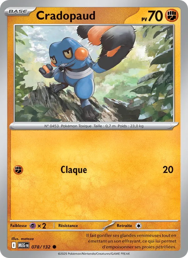 Carte Pokémon Cradopaud de l'extension Méga-Évolution