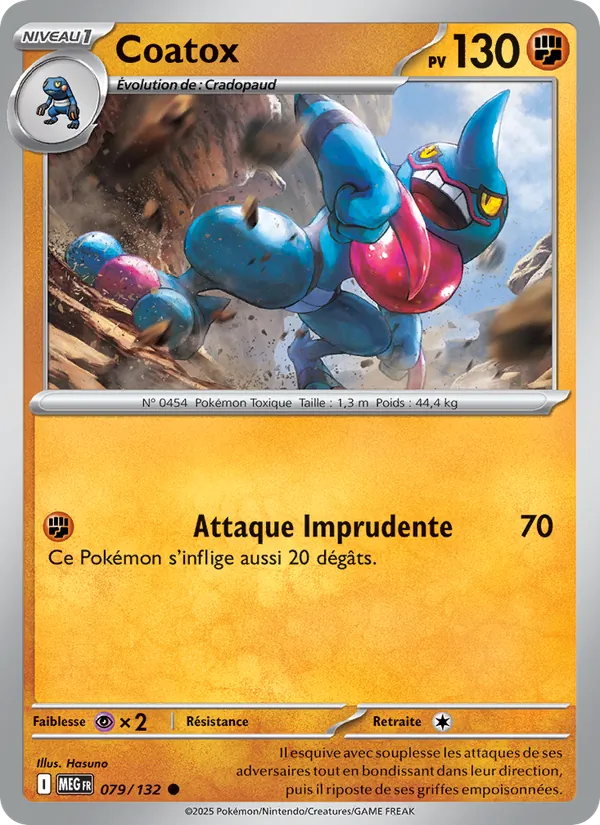 Carte Pokémon Coatox de l'extension Méga-Évolution