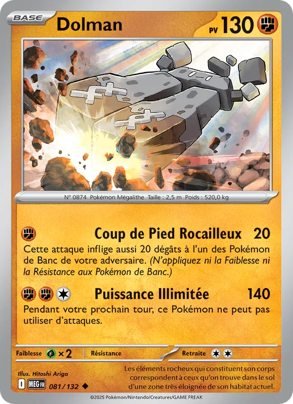 Carte Pokémon Dolman de l'extension Méga-Évolution