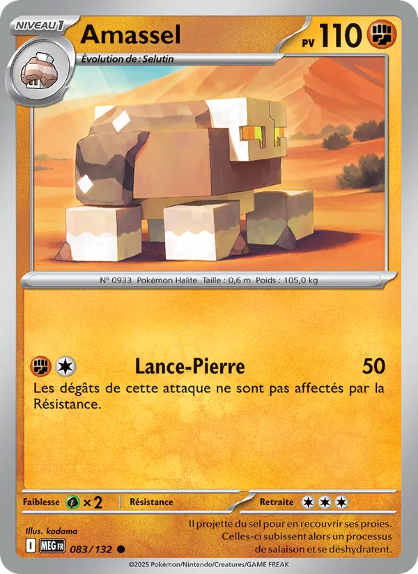 Carte Pokémon Amassel de l'extension Méga-Évolution