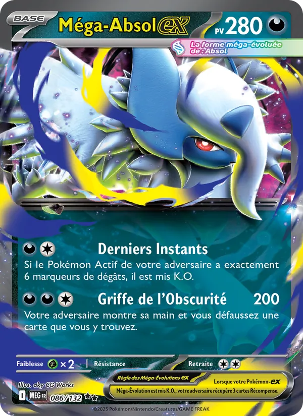 Carte Pokémon Méga-Absol-ex de l'extension Méga-Évolution