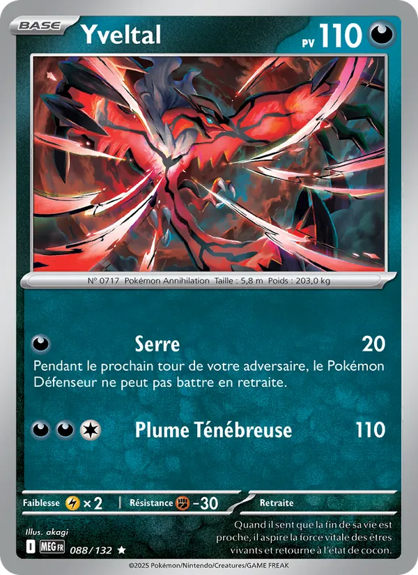 Carte Pokémon Yveltal de l'extension Méga-Évolution