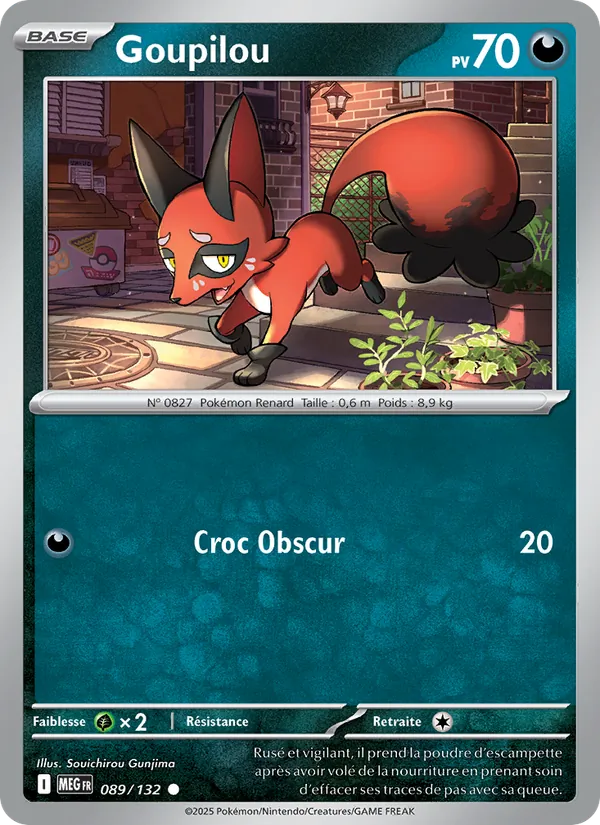 Carte Pokémon Goupilou de l'extension Méga-Évolution