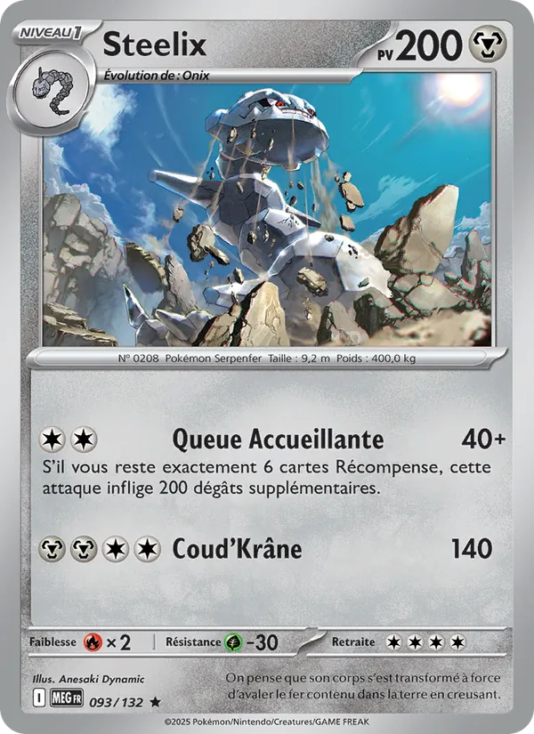 Carte Pokémon Steelix de l'extension Méga-Évolution