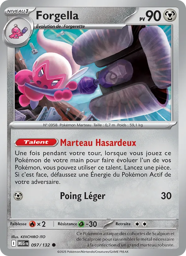 Carte Pokémon Forgella de l'extension Méga-Évolution