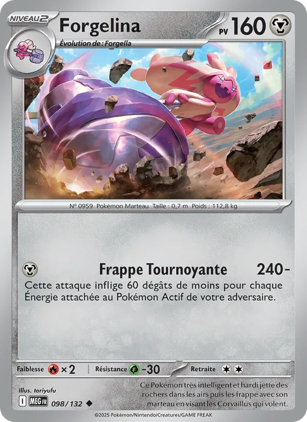 Carte Pokémon Forgelina de l'extension Méga-Évolution