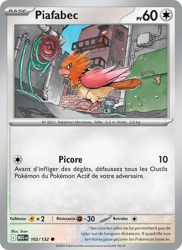 Carte Pokémon Piafabec de l'extension Méga-Évolution