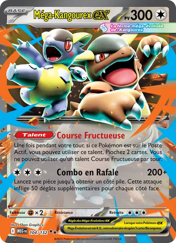 Carte Pokémon Méga-Kangourex-ex de l'extension Méga-Évolution