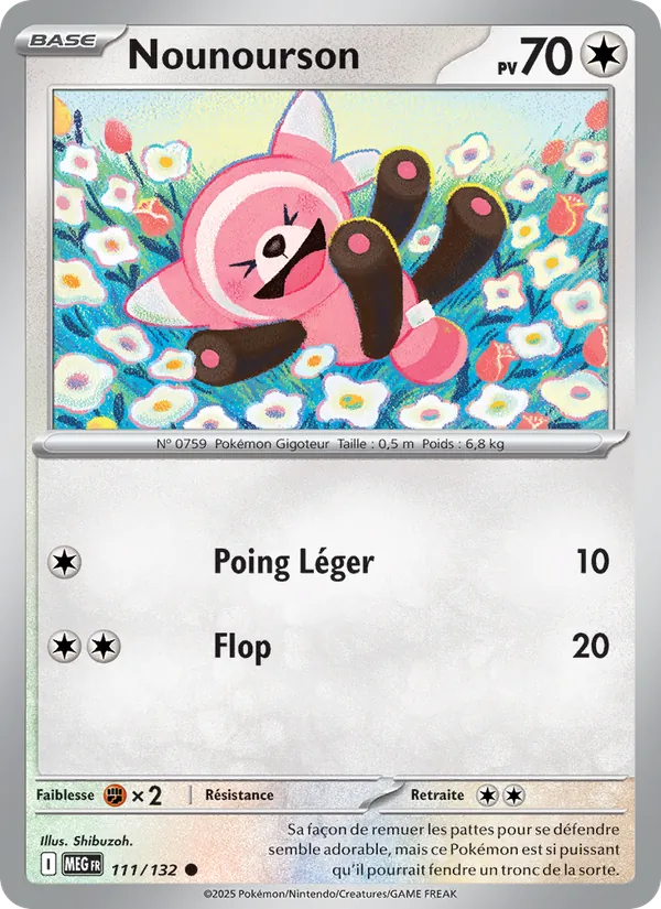 Carte Pokémon Nounourson de l'extension Méga-Évolution