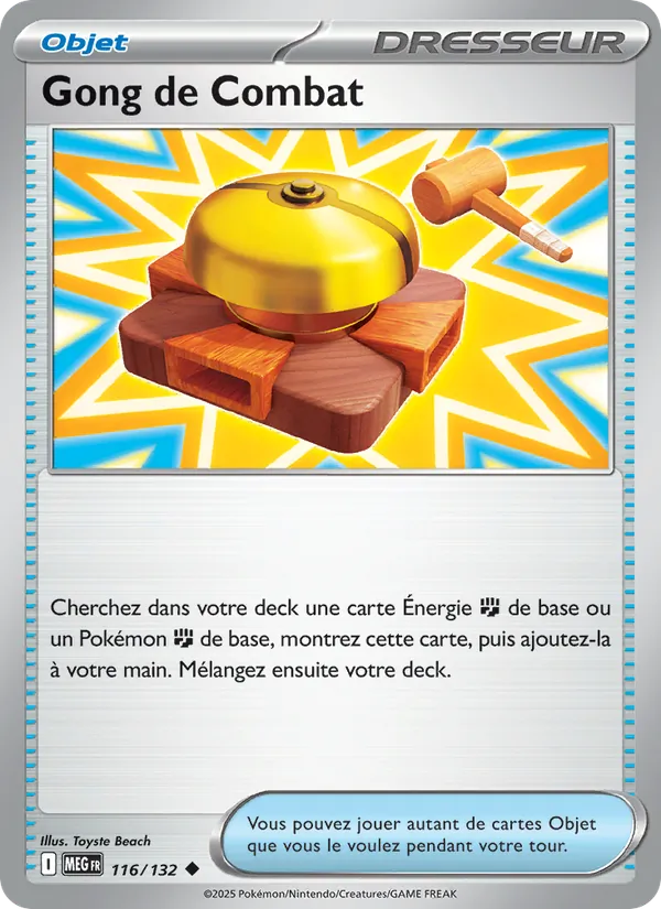 Carte Pokémon Gong de Combat de l'extension Méga-Évolution