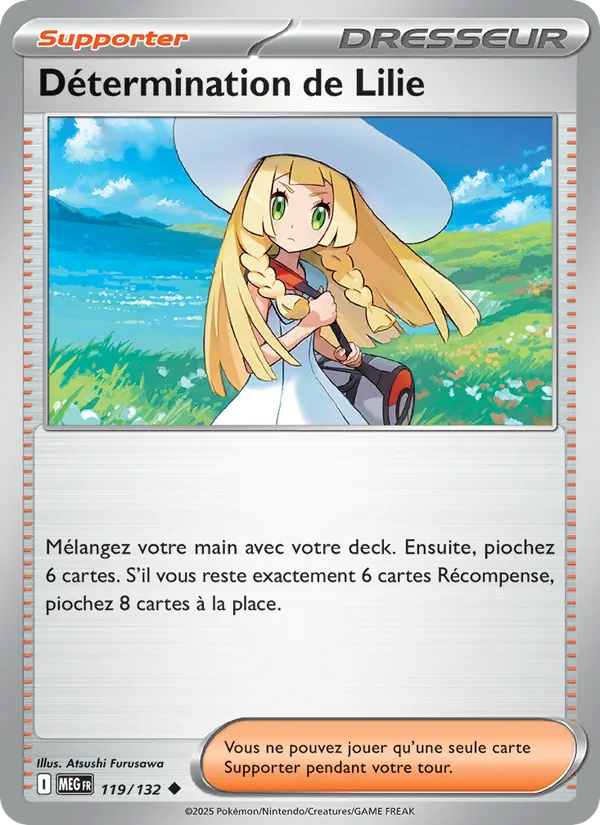 Carte Pokémon Détermination de Lilie de l'extension Méga-Évolution