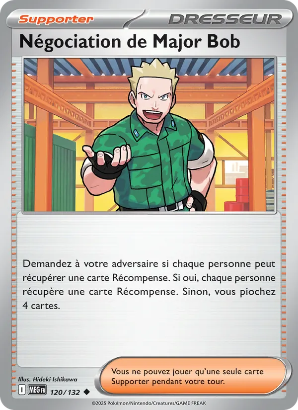Carte Pokémon Négociation de Major Bob de l'extension Méga-Évolution