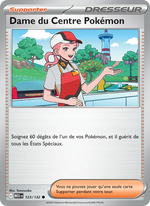 Carte Pokémon Dame du Centre Pokémon de l'extension Méga-Évolution