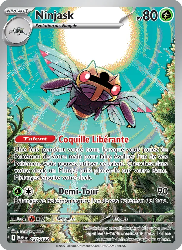 Carte Pokémon Ninjask de l'extension Méga-Évolution