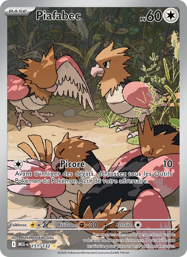 Carte Pokémon Piafabec de l'extension Méga-Évolution