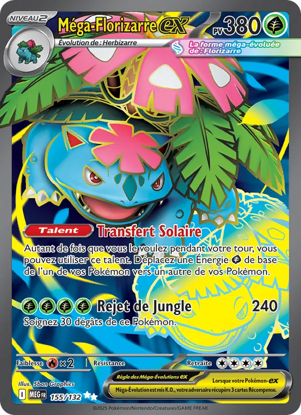 Carte Pokémon Méga-Florizarre-ex de l'extension Méga-Évolution