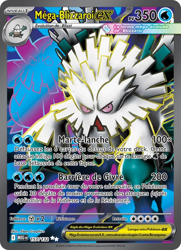Carte Pokémon Méga-Blizzaroi-ex de l'extension Méga-Évolution