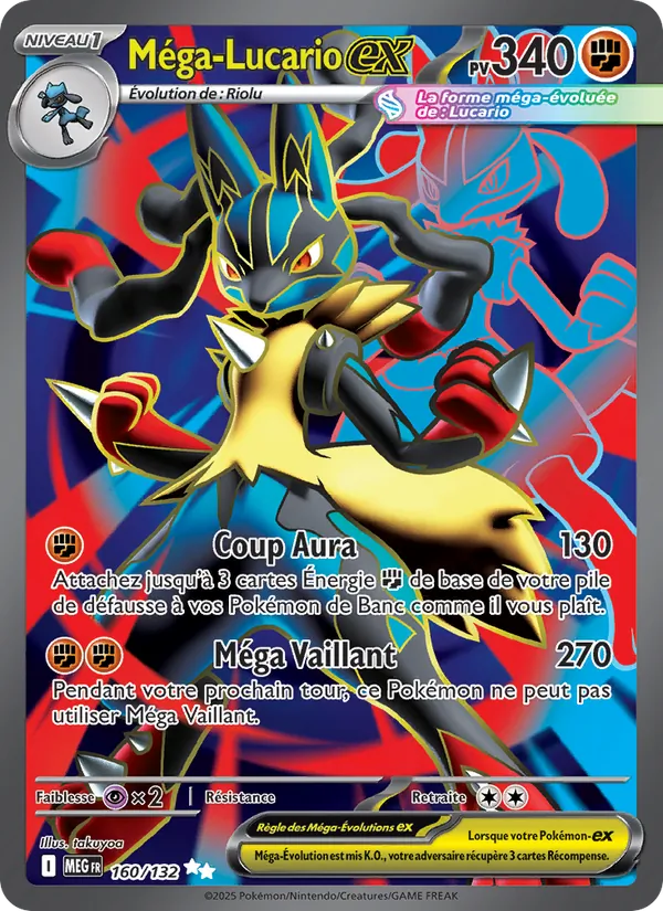 Carte Pokémon Méga-Lucario-ex de l'extension Méga-Évolution