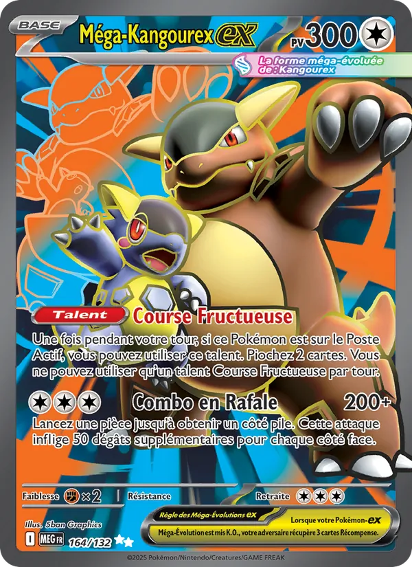 Carte Pokémon Méga-Kangourex-ex de l'extension Méga-Évolution