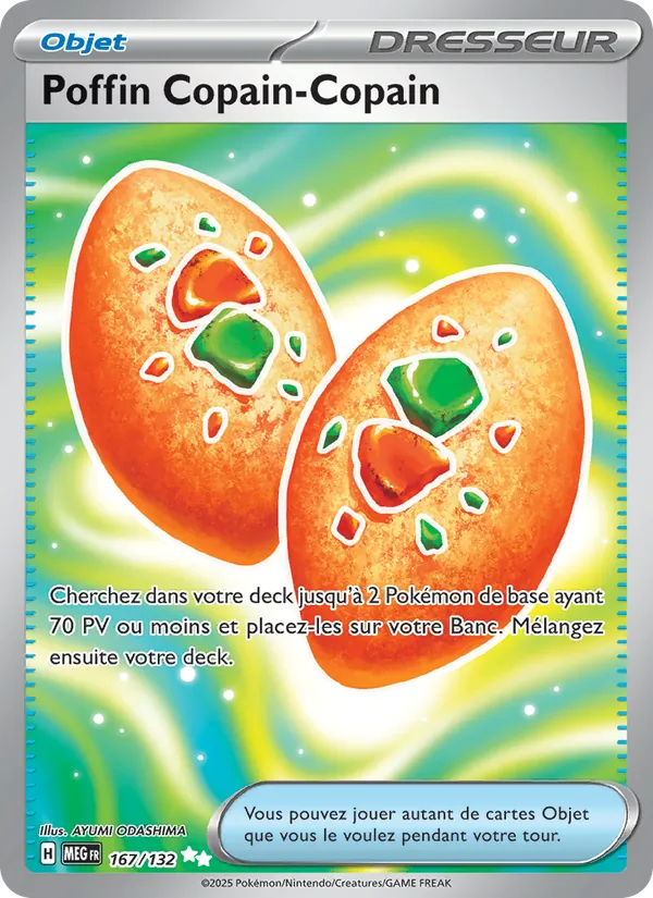 Carte Pokémon Poffin Copain-Copain de l'extension Méga-Évolution