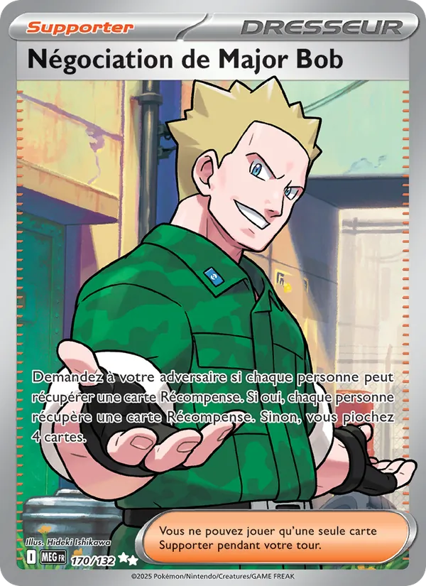 Carte Pokémon Négociation de Major Bob de l'extension Méga-Évolution