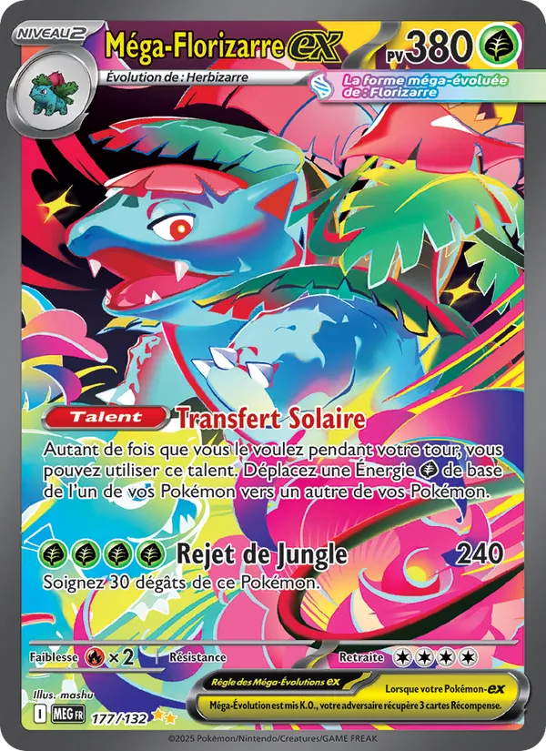 Carte Pokémon Méga-Florizarre-ex de l'extension Méga-Évolution