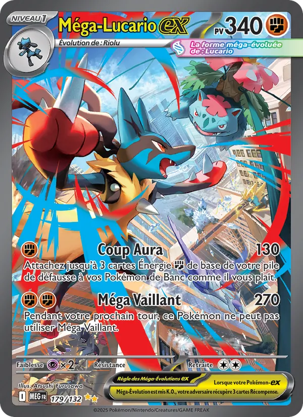 Carte Pokémon Méga-Lucario-ex de l'extension Méga-Évolution