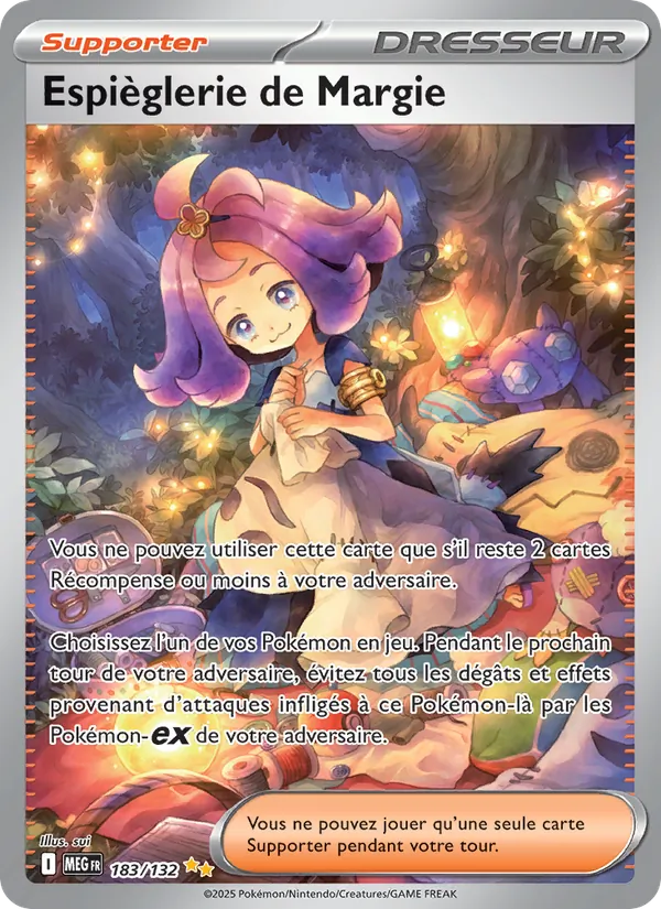 Carte Pokémon Espièglerie de Margie de l'extension Méga-Évolution